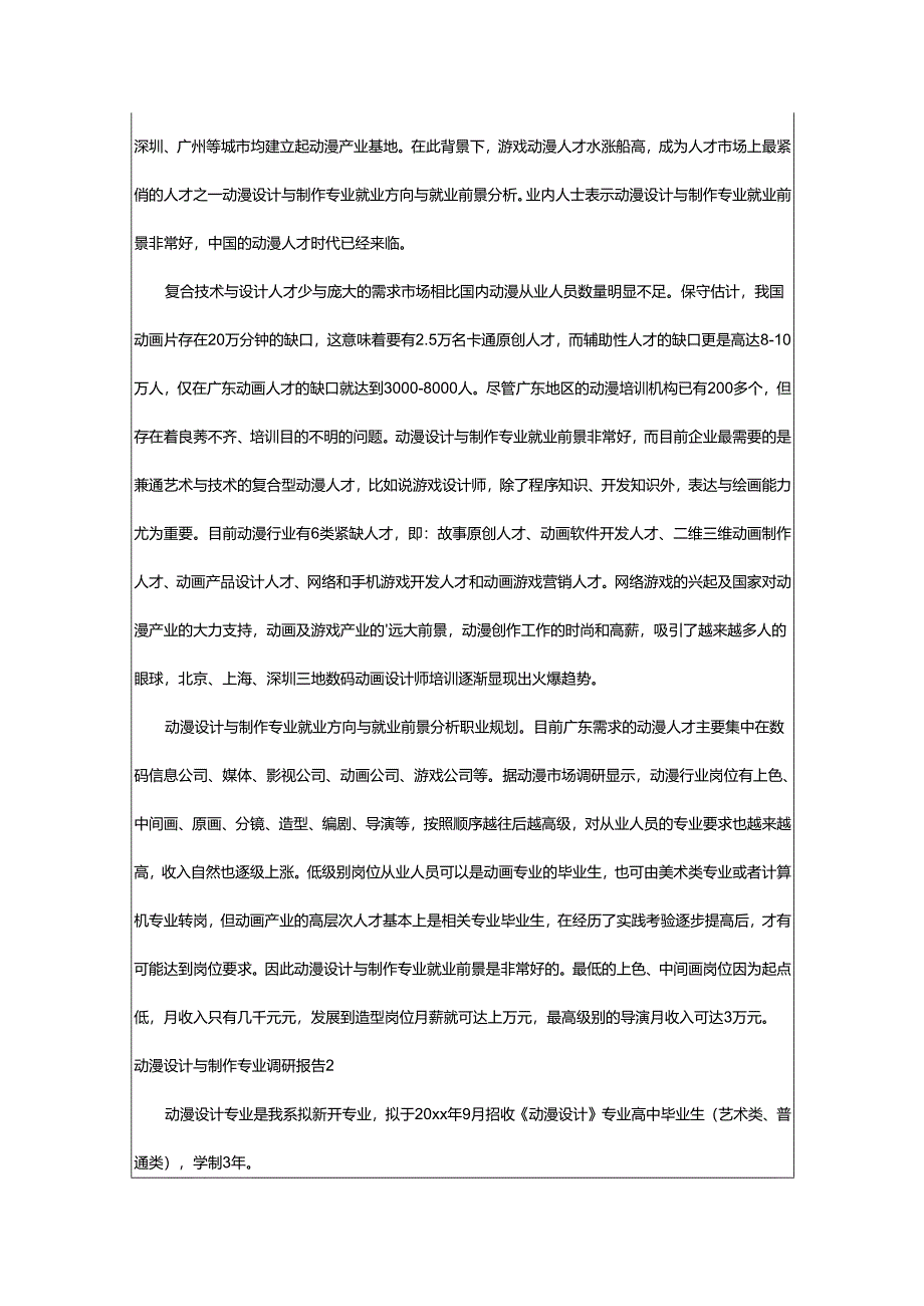 2024年动漫设计与制作专业调研报告.docx_第2页
