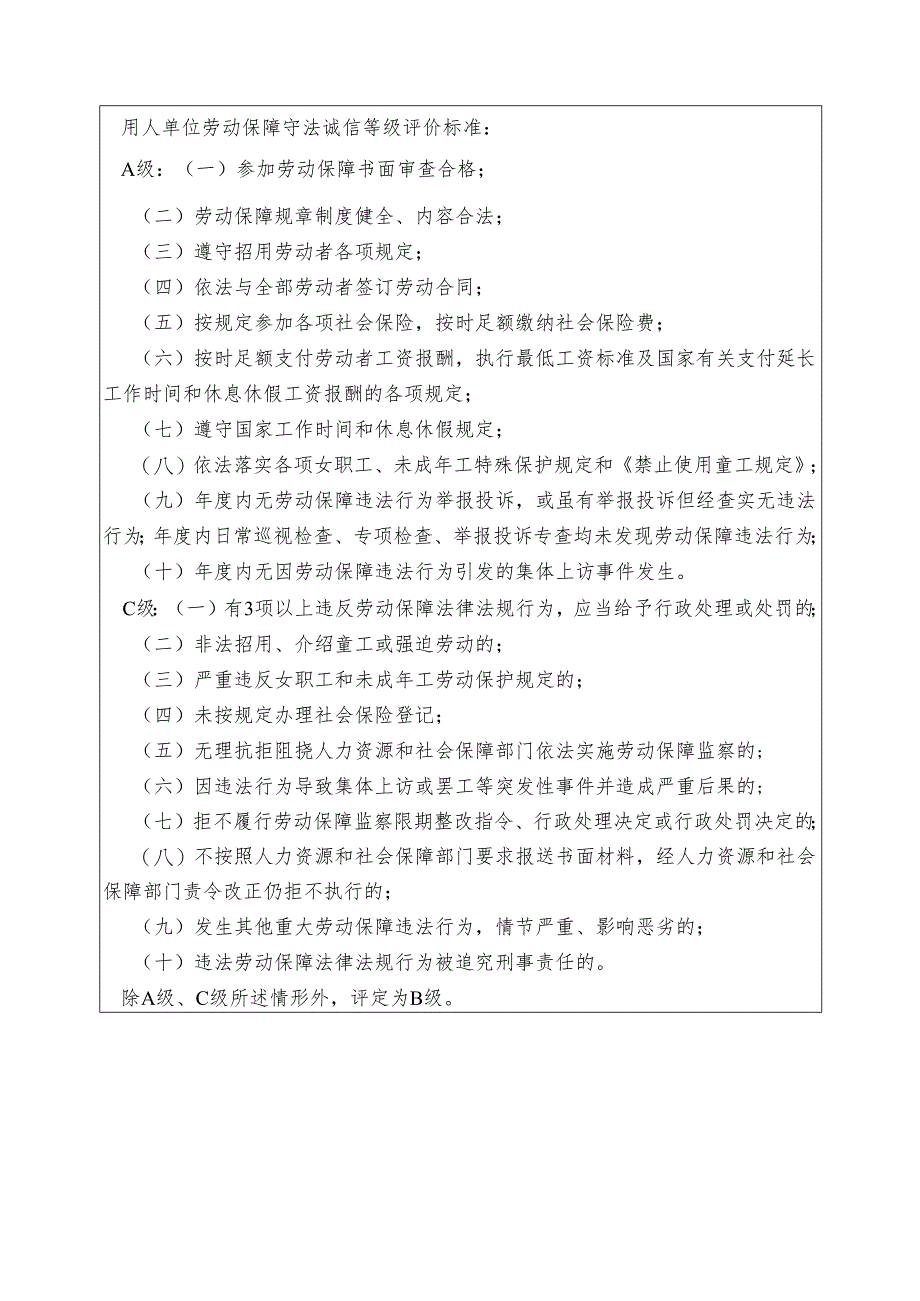 用人单位动劳动保障守法诚信等级评价申请表.docx_第2页