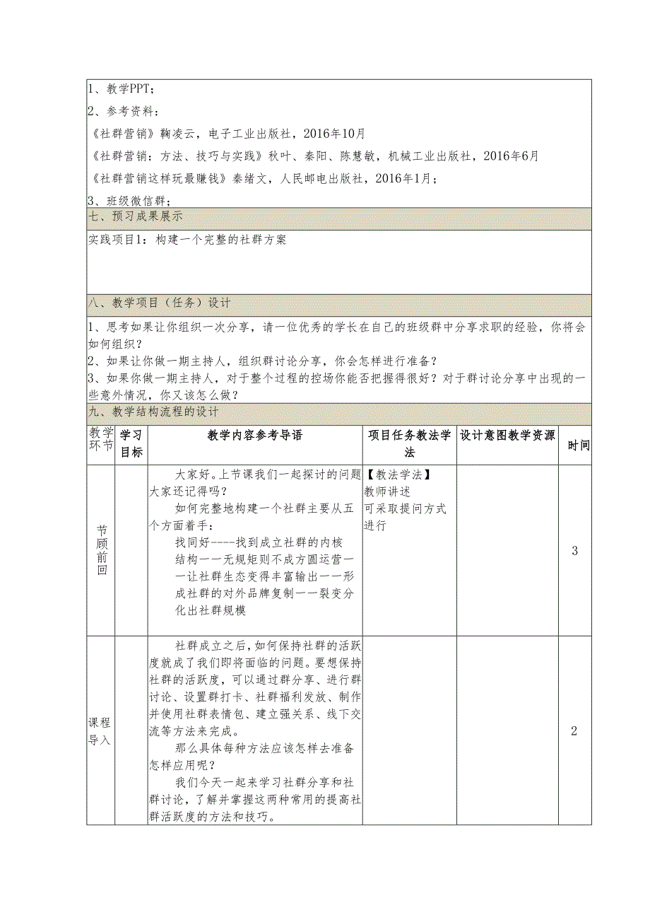 《新媒体营销与运营 （慕课版）》 教案 （38）社群篇（2）如何保持社群的活跃度（1）.docx_第2页