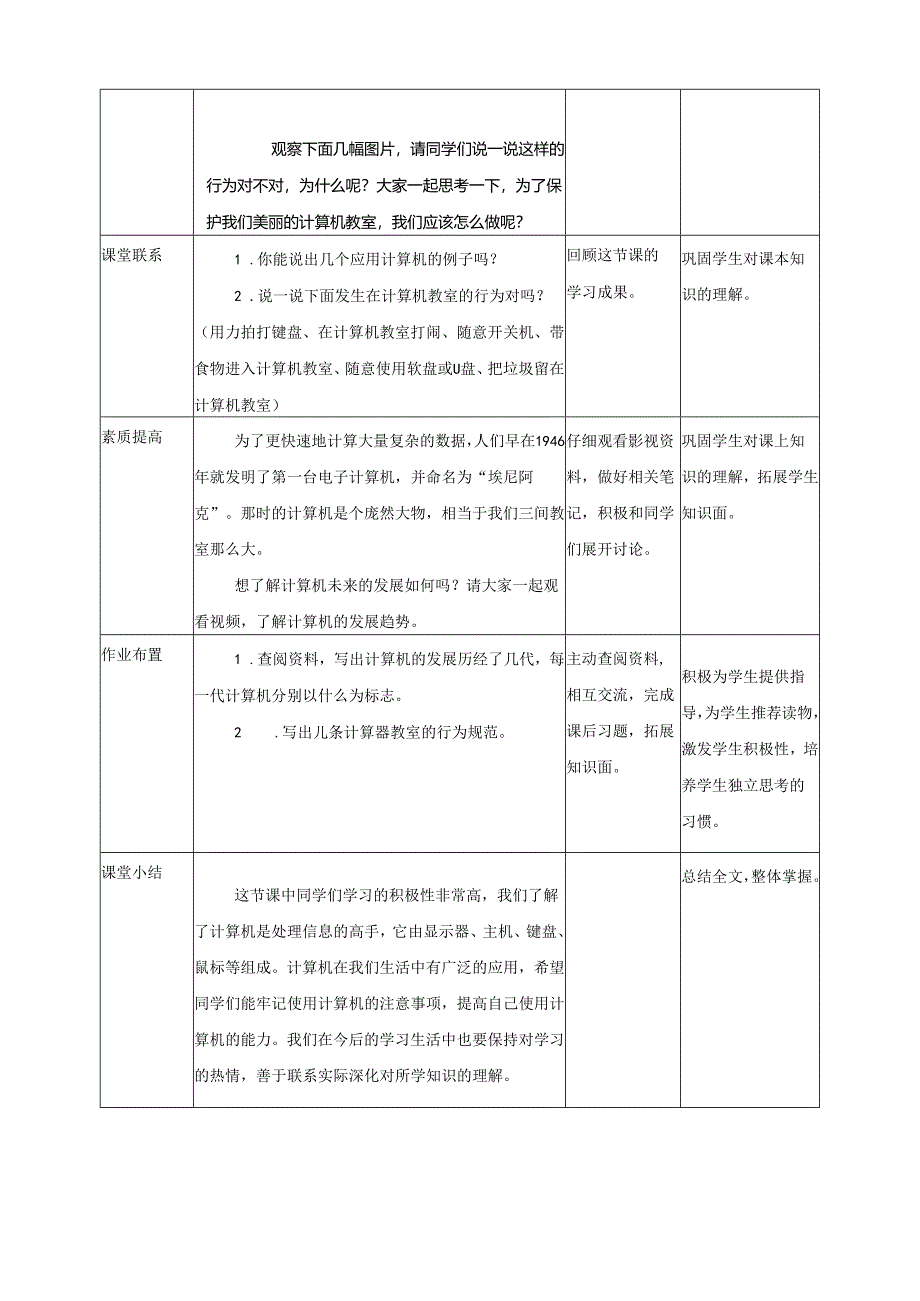 信息技术粤教版六年级上册1. 认识计算机（教案）.docx_第3页