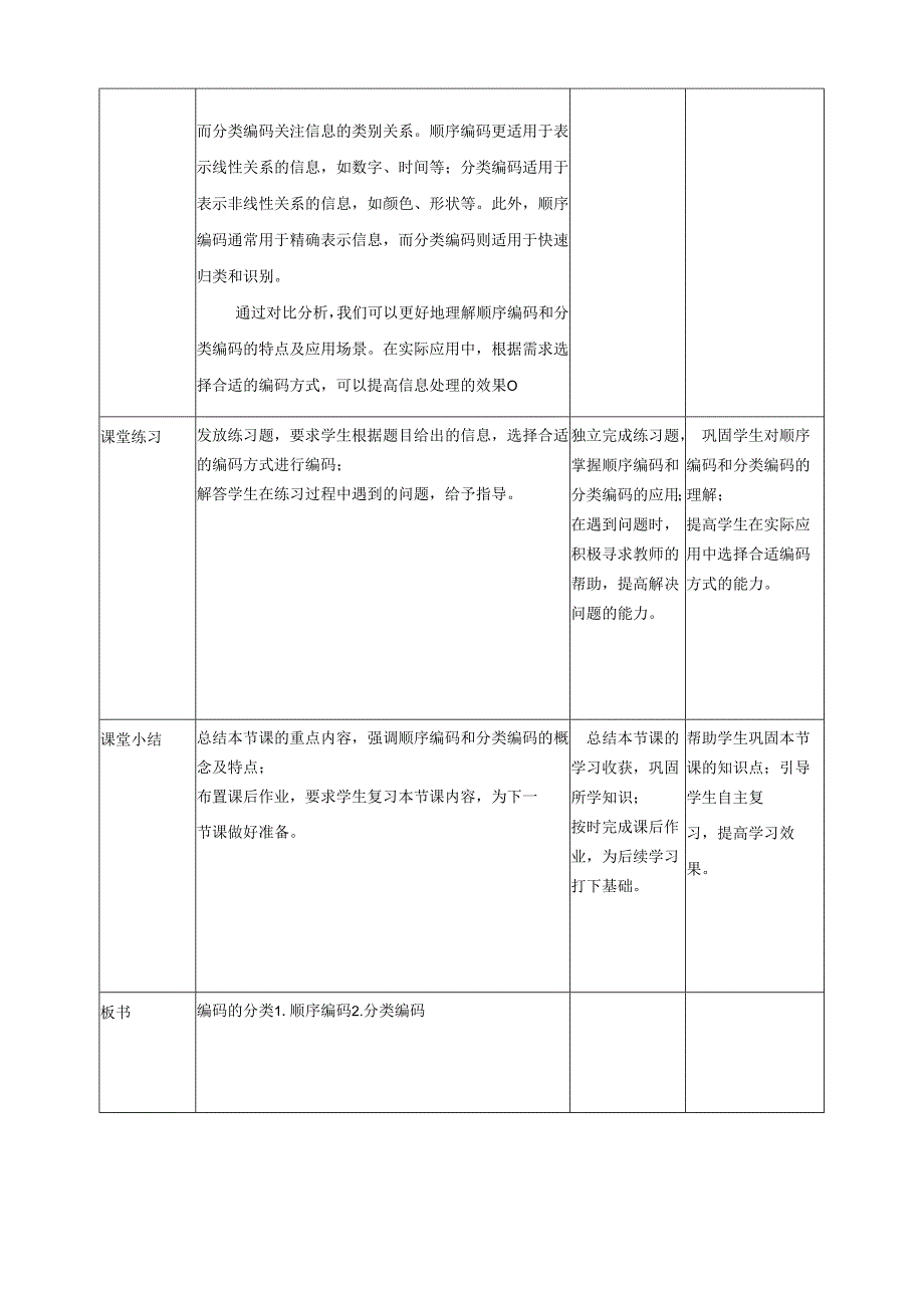 第3课 编码的分类 教案1 四下信息科技赣科学技术版.docx_第3页