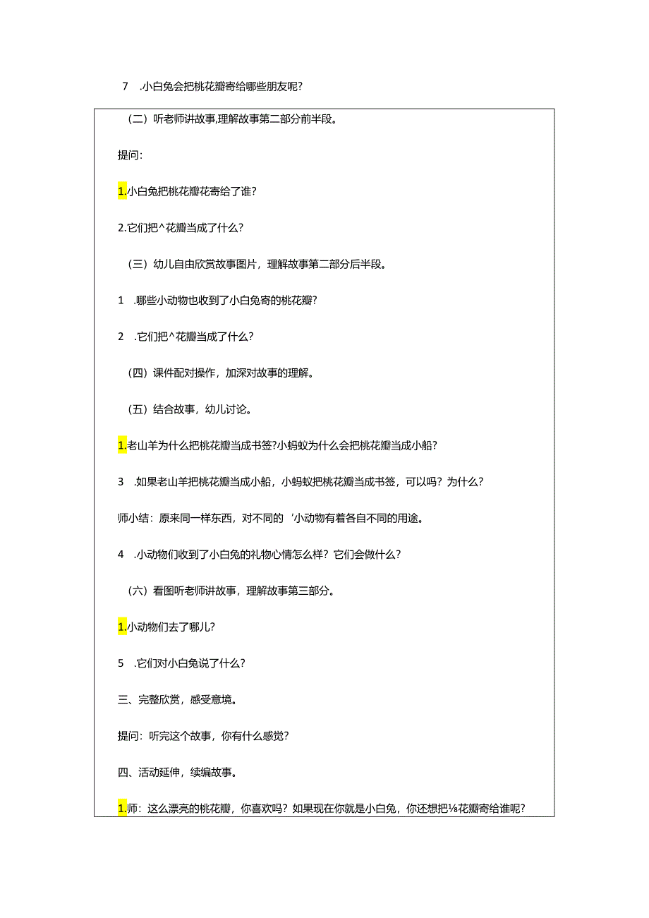 2024年幼儿园大班语言活动故事《桃树下的小白兔》教案.docx_第2页