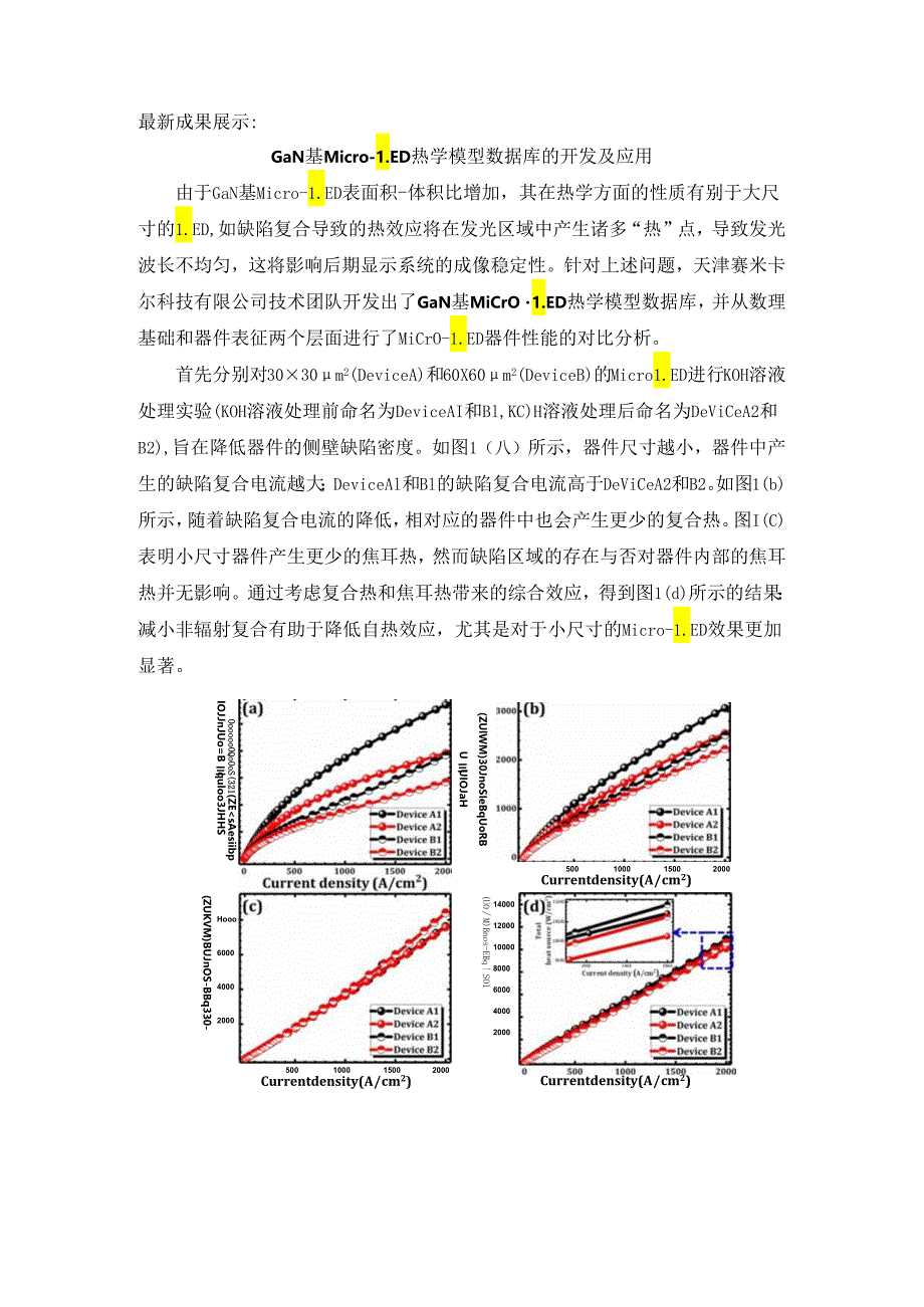 最新成果展示：GaN基Micro-LED热学模型数据库的开发及应用.docx_第1页