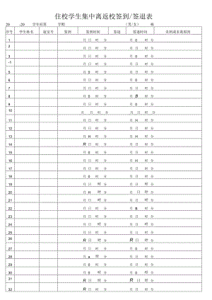 住校学生集中离返校签到 签退表.docx