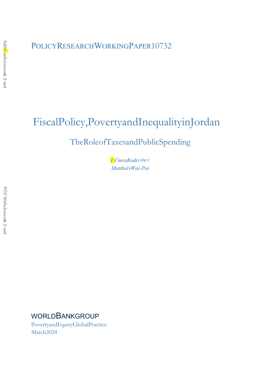 世界银行-约旦的财政政策、贫困和不平等：税收和公共支出的作用（英）-2024.3_市场营销策划_20.docx_第1页