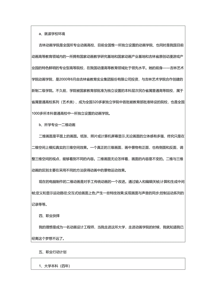 2024年动画专业大学生职业生涯规划书.docx_第3页