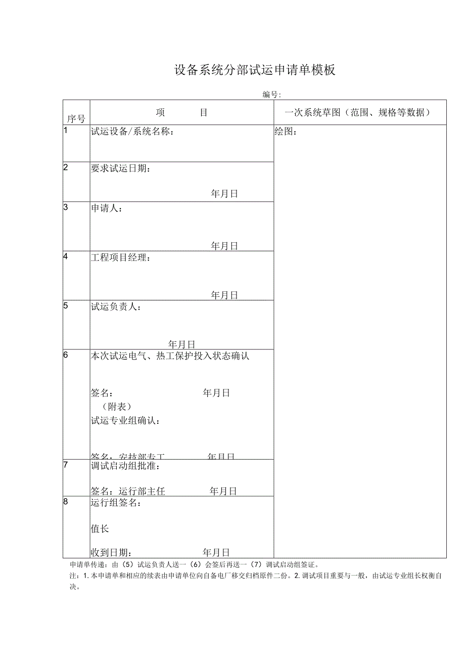 设备系统分部试运申请单模板.docx_第1页