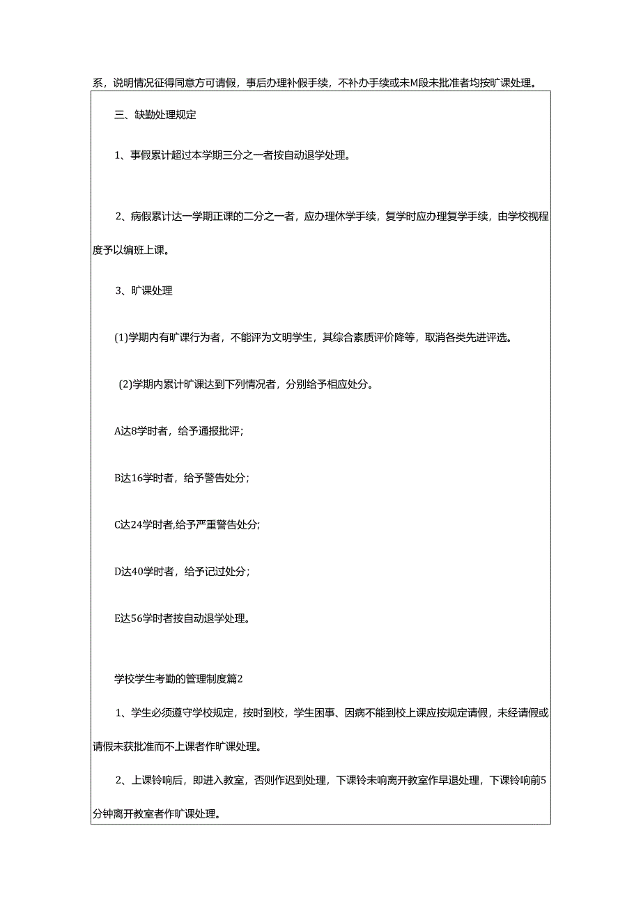 2024年学校学生考勤的管理制度.docx_第2页