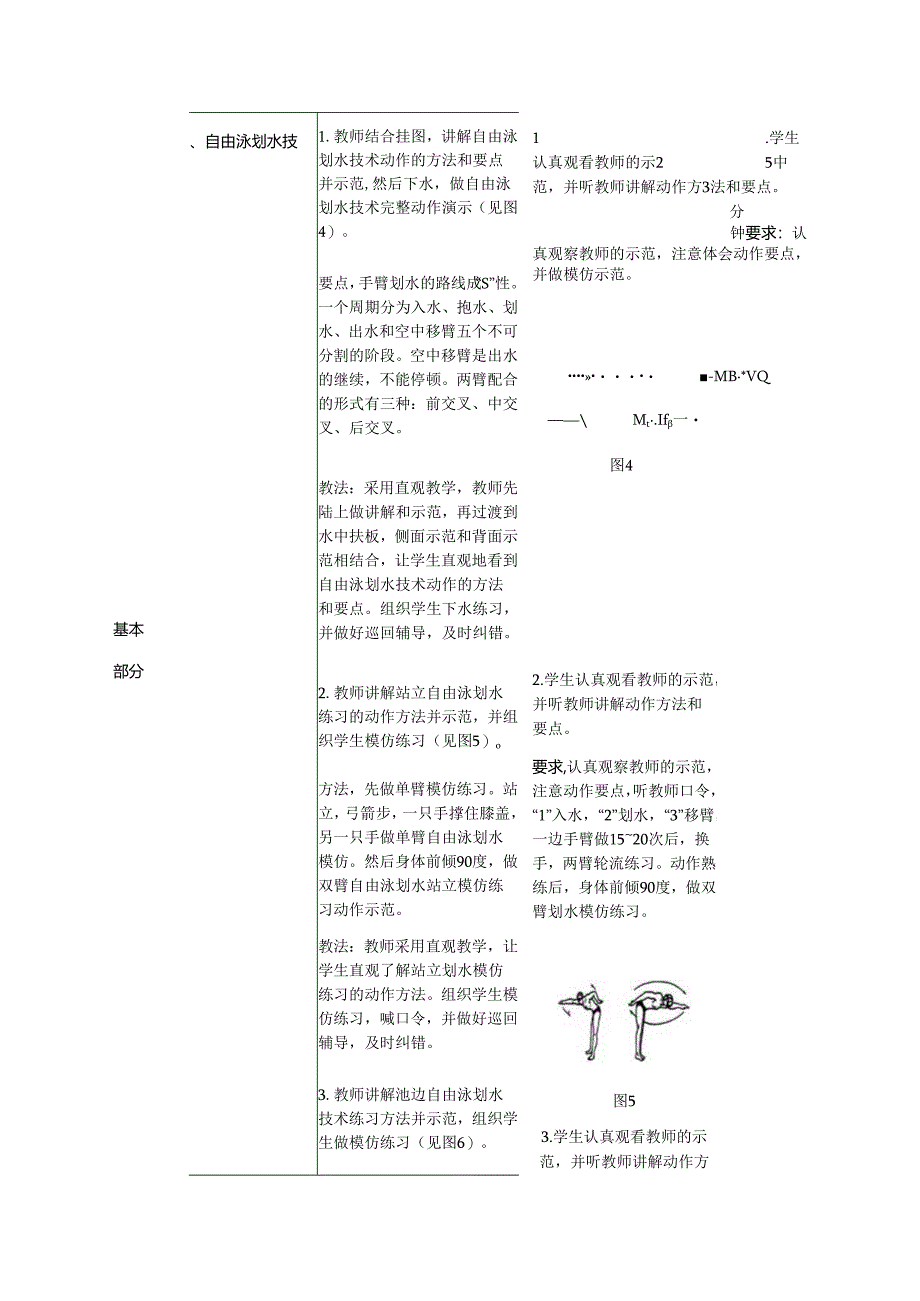 人教版八年级体育与健康自由泳划水技术教案.docx_第3页