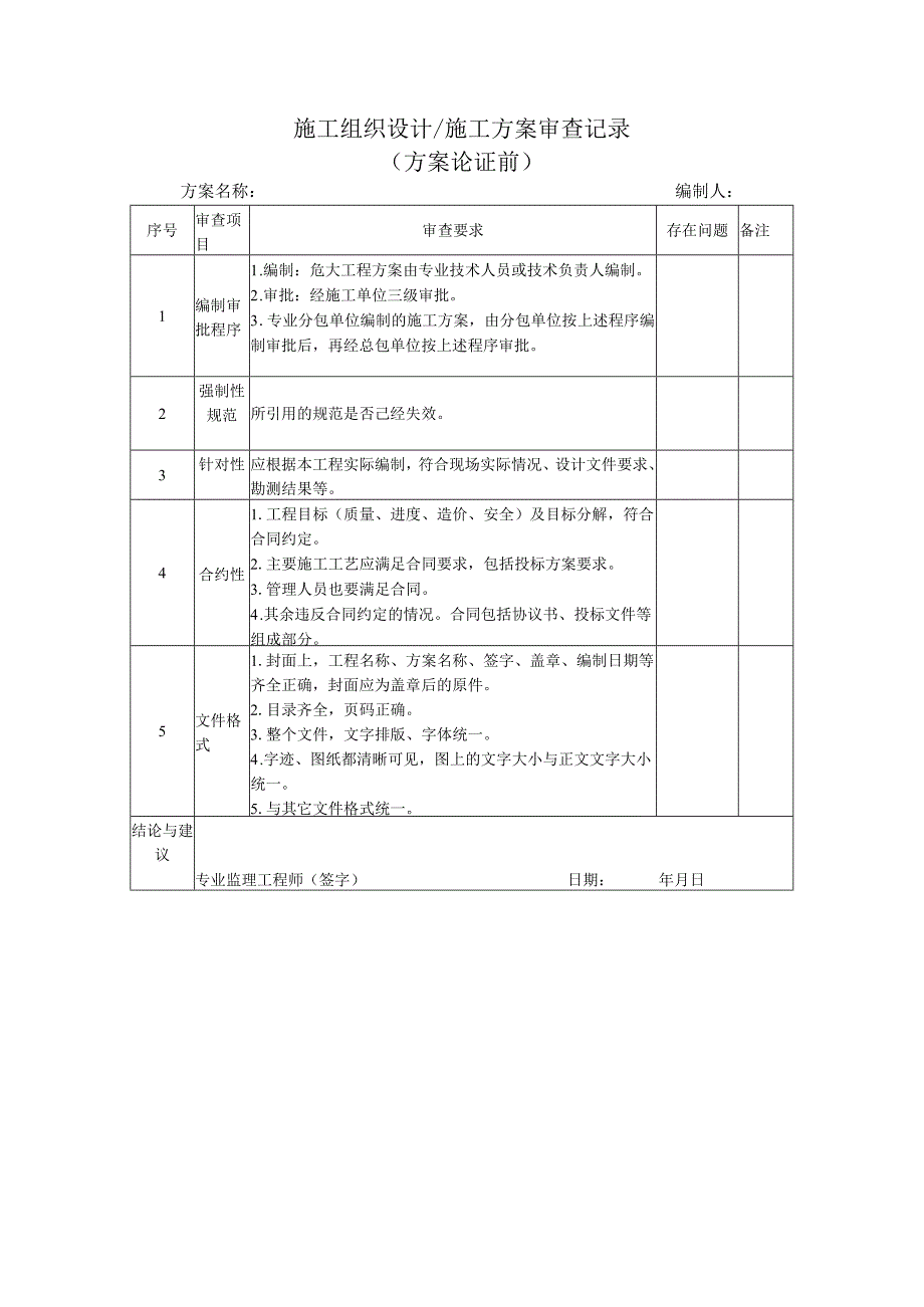 施工组织设计、施工方案审查记录.docx_第2页