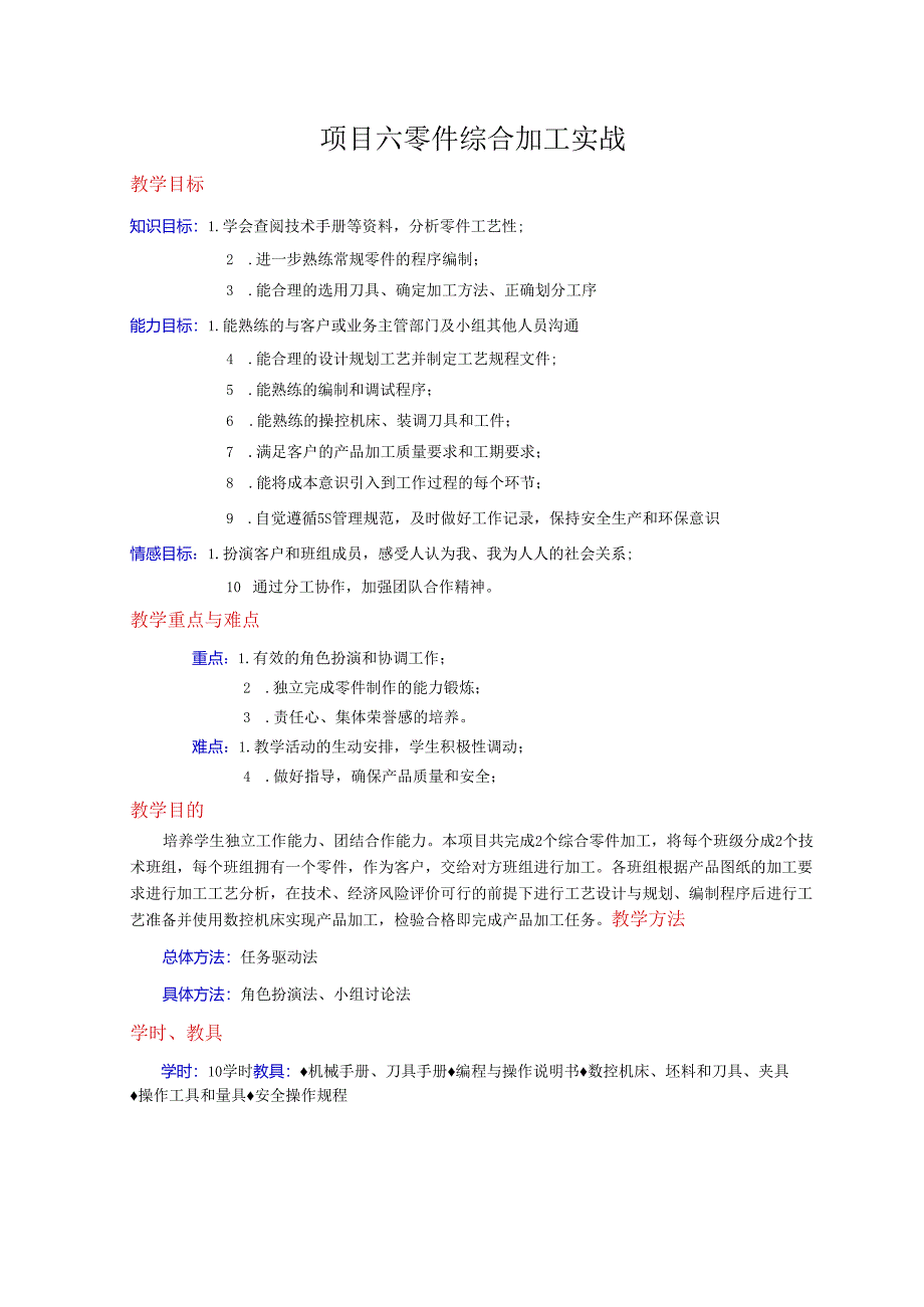 项目6 零件综合加工实战.docx_第1页