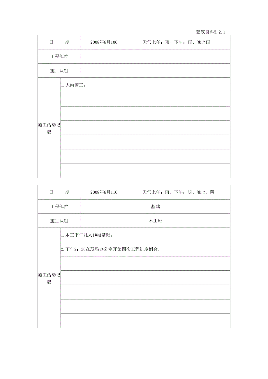 [施工资料]施工日记.docx_第1页