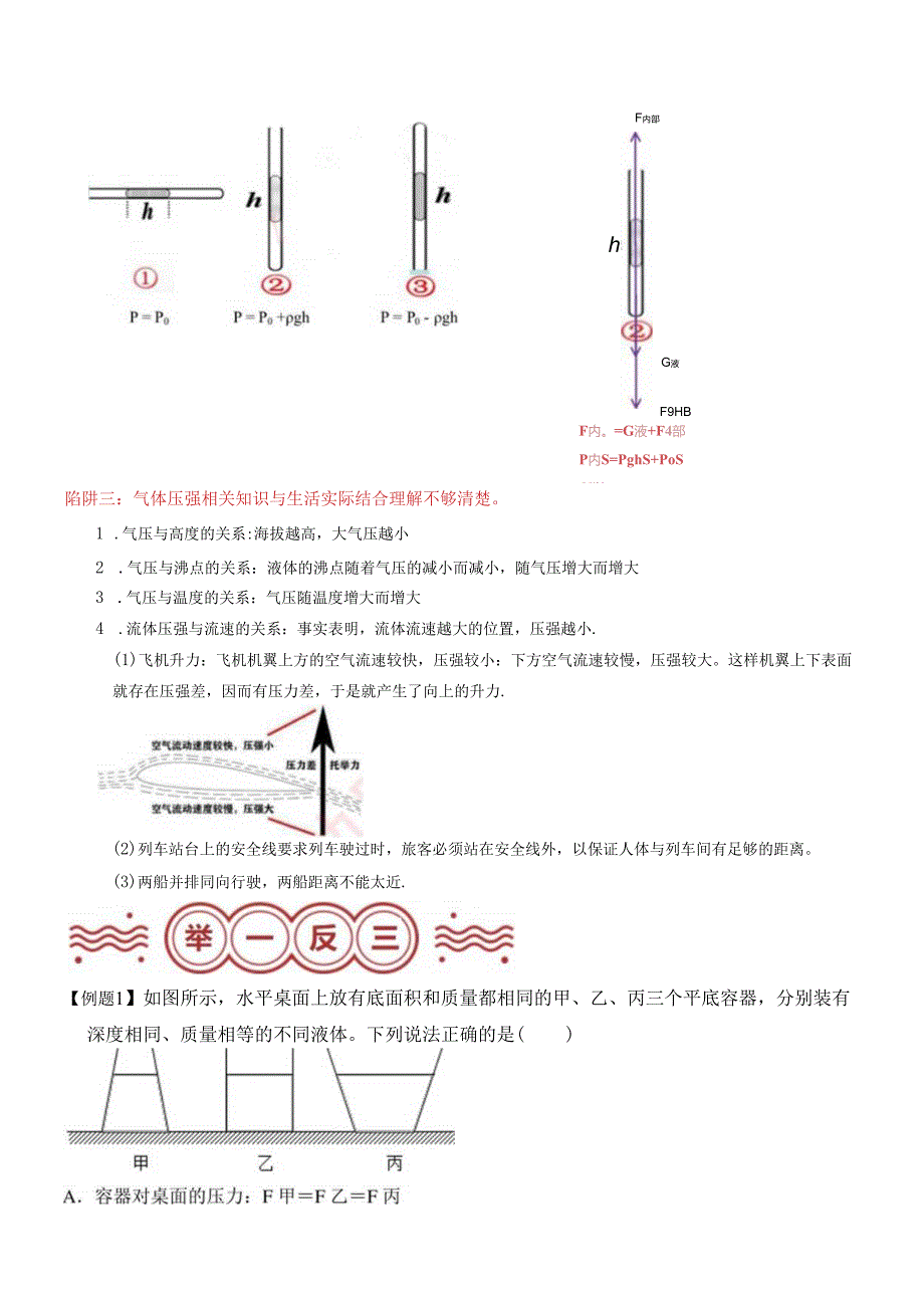 易错点02 液体、固体、气体压强常考易错陷阱分析（解析版）.docx_第2页