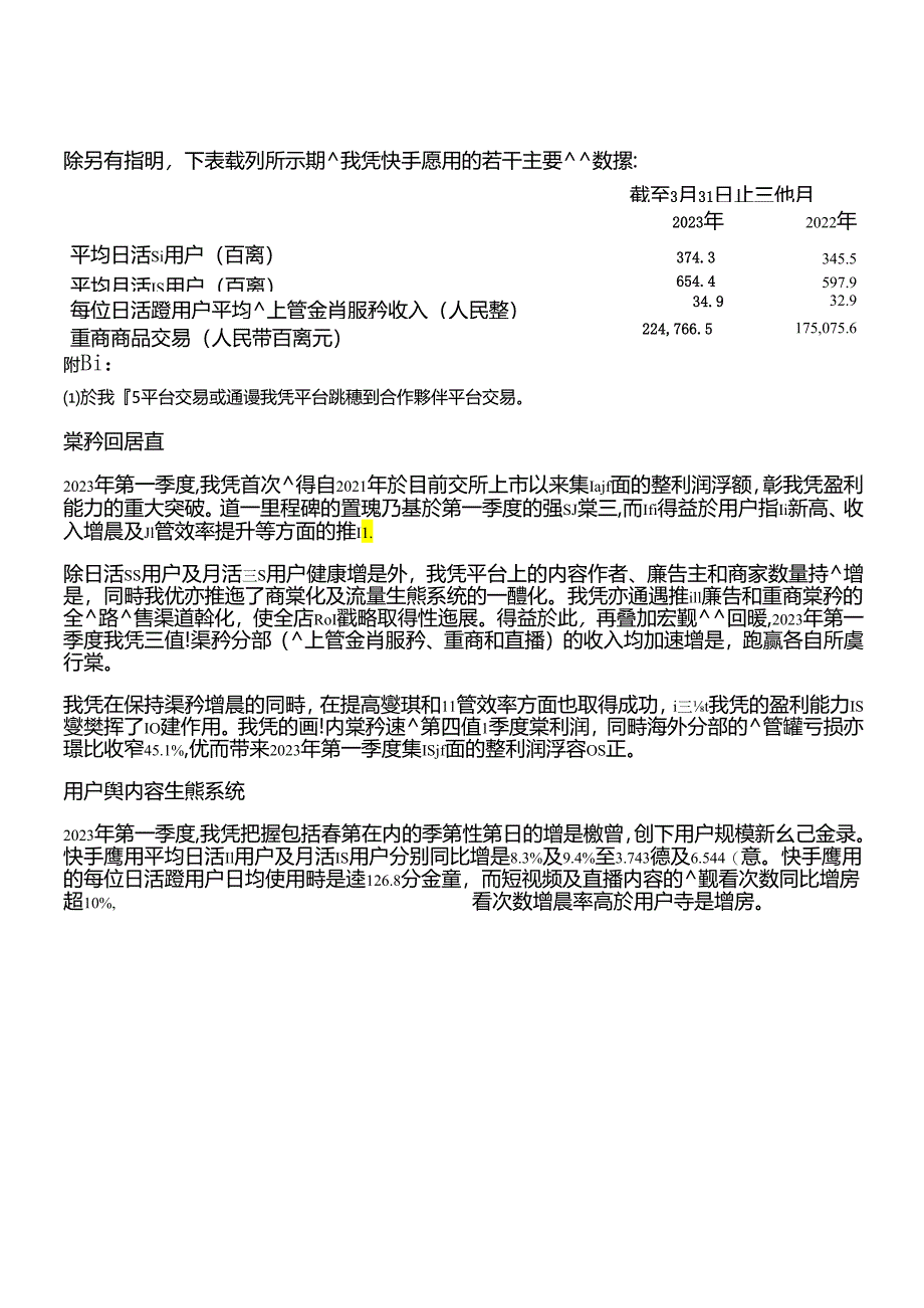 快手2023年Q1财报-英_市场营销策划_2024年市场报告-3月第4周_【2024研报】重点报告_.docx_第3页