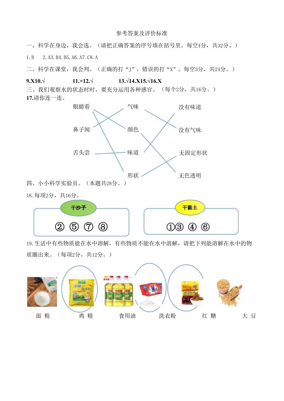 苏教版一年级科学下册期中达标测评卷（四）及答案.docx_第2页