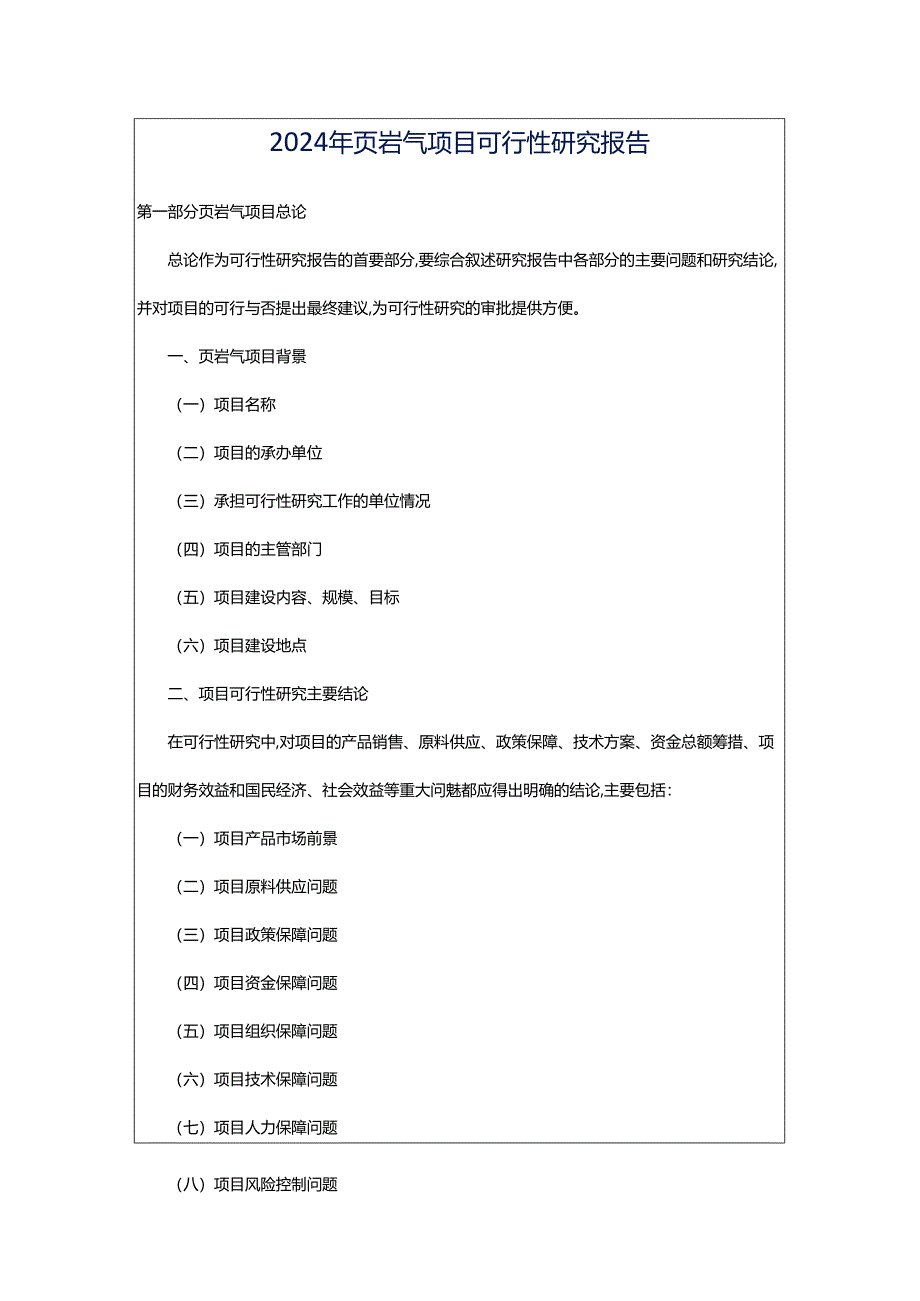 2024年页岩气项目可行性研究报告.docx_第1页