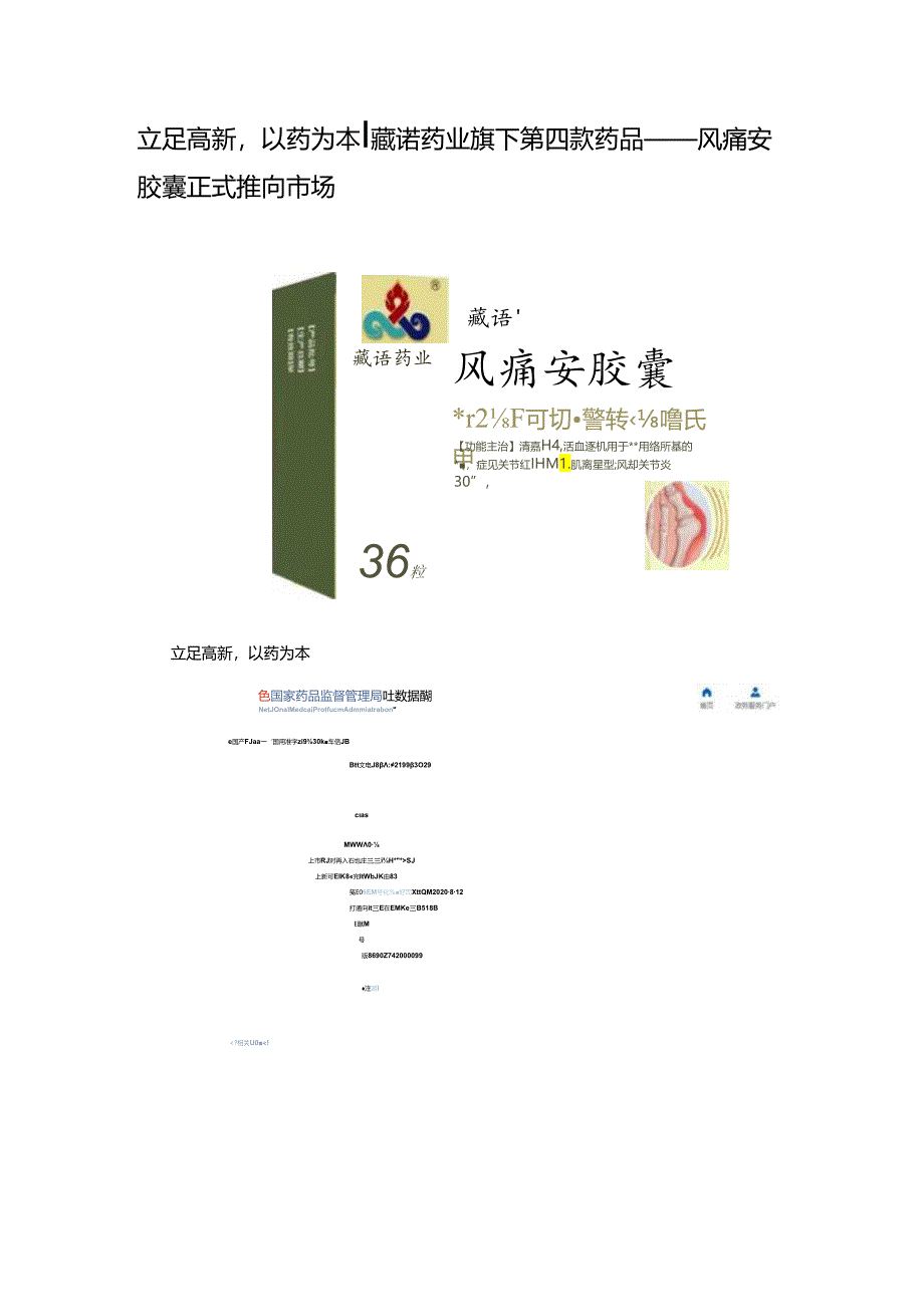 藏诺药业旗下第四款药品——风痛安胶囊正式推向市场.docx_第1页