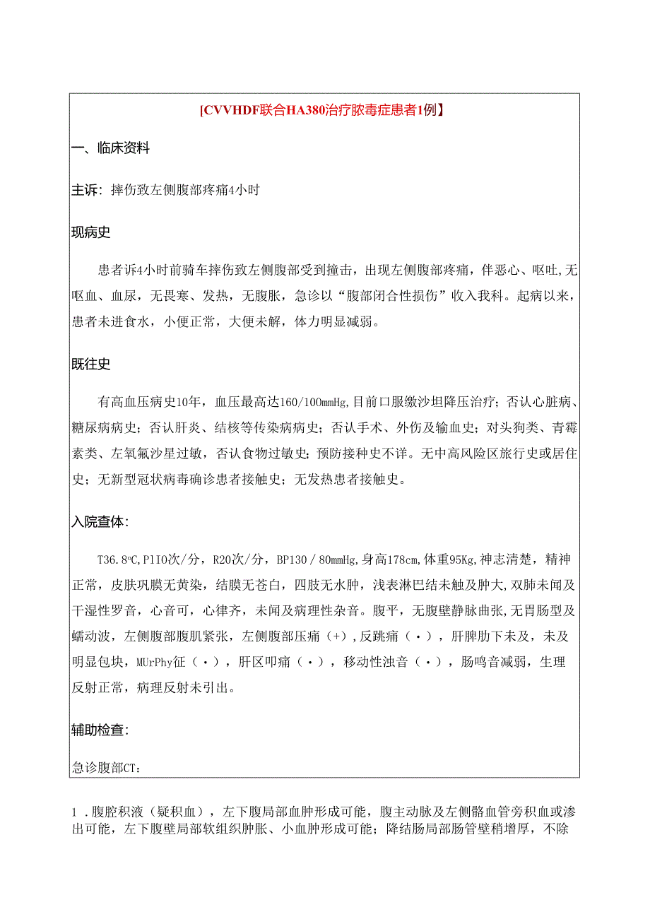 CVVHDF联合HA380治疗脓毒症患者病例解析.docx_第1页