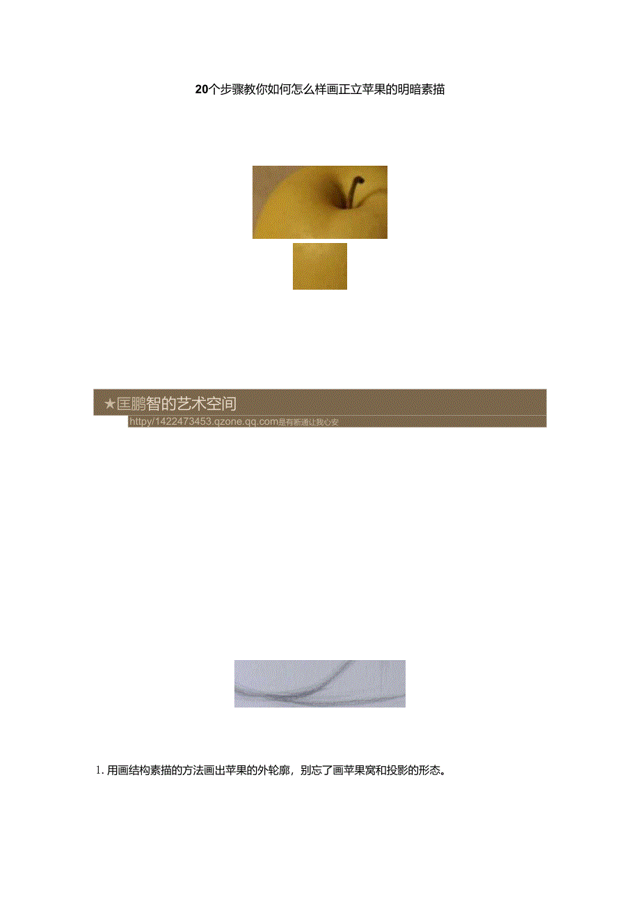 20个步骤教你如何怎么样画正立侧立苹果的明暗素描超经典.docx_第1页