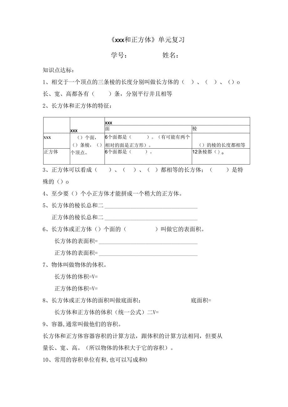 长方体正方体知识点过关.docx_第1页