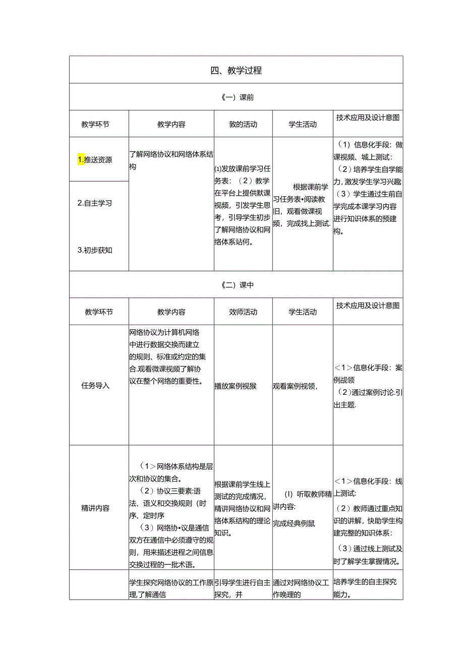 计算机网络技术基础教程 教案-教学设计 单元3.1 网络协议和网络体系结构.docx_第3页