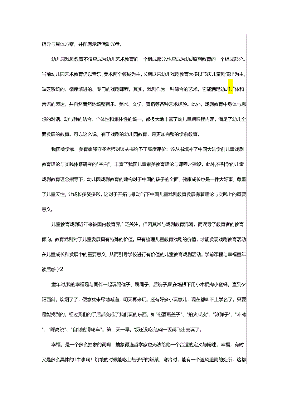 2024年学前课程与幸福童年读后感字.docx_第2页