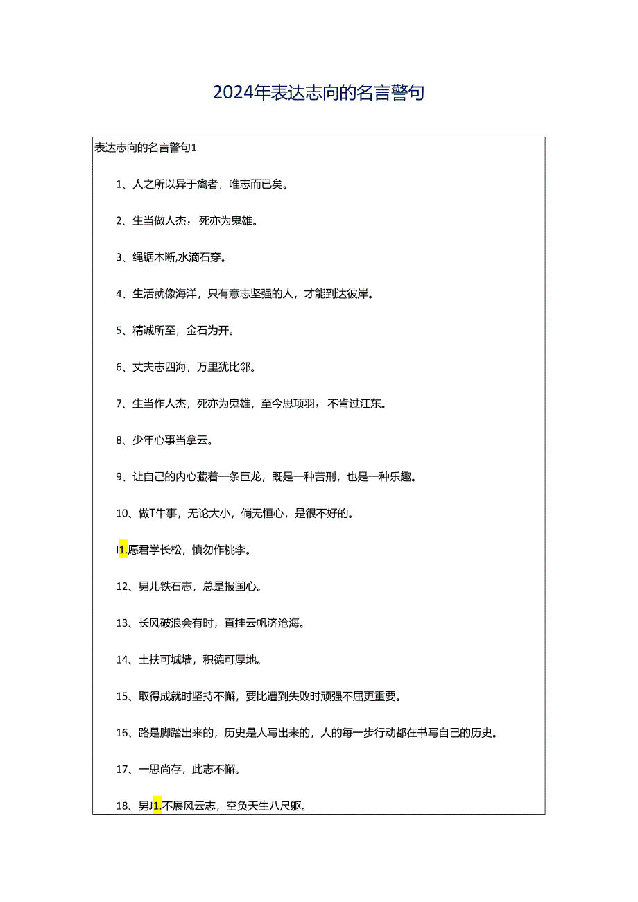 2024年表达志向的名言警句.docx_第1页