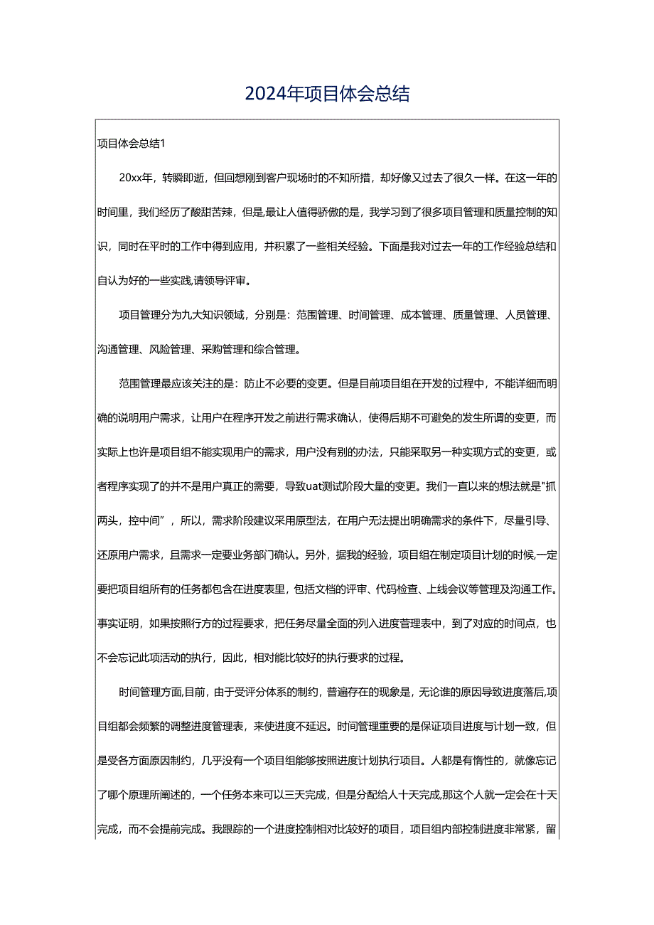 2024年项目体会总结.docx_第1页