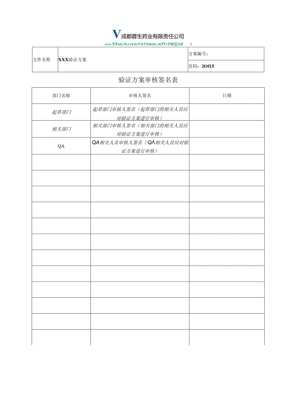 QA-S7.5.6-003 2013年验证方案模板（中文版）（审批稿彩色打印）（2014.2.27修订设备规格和人员培训二处见蓝字内容）.docx_第2页