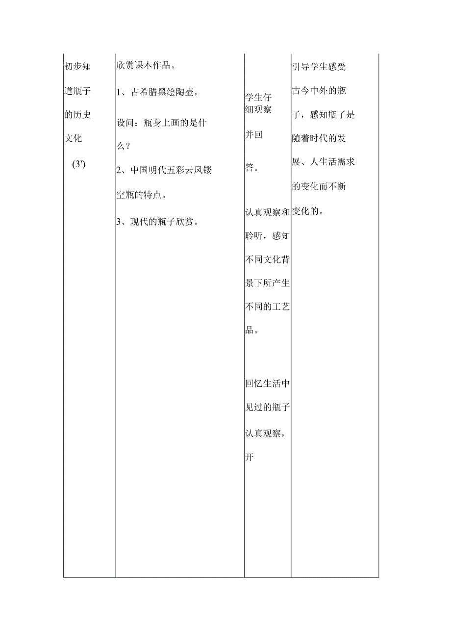 人美版（一）年级下册《漂亮的瓶子》教学设计.docx_第3页