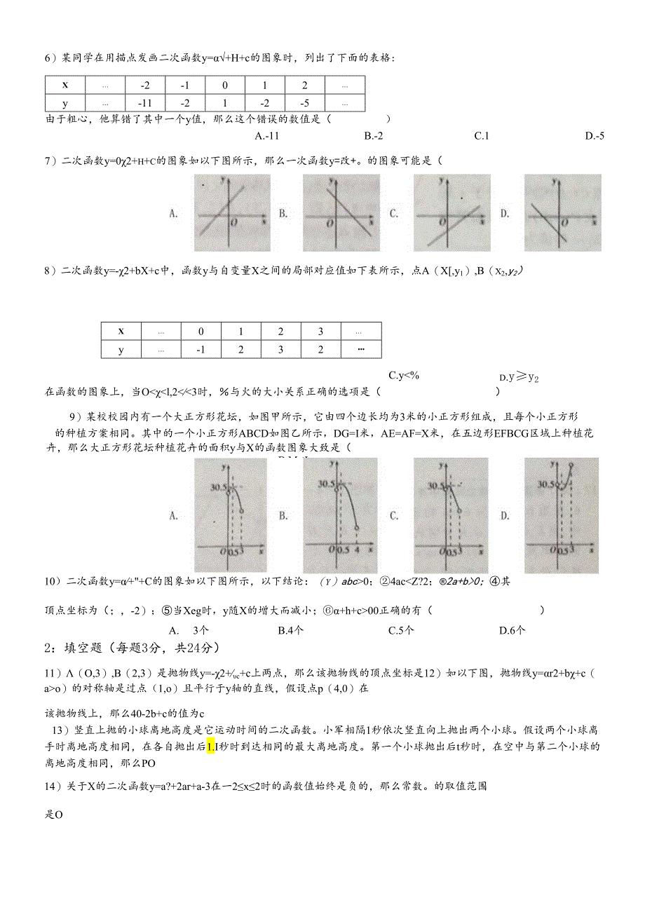 人教版九上第二十二章二次函数第14讲_二次函数总结（无答案）.docx_第3页