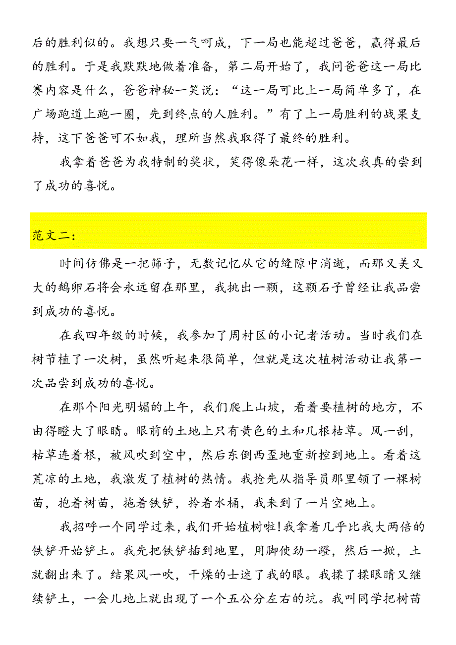 小升初必写作文 《我品尝到了成功的喜悦》范文.docx_第2页