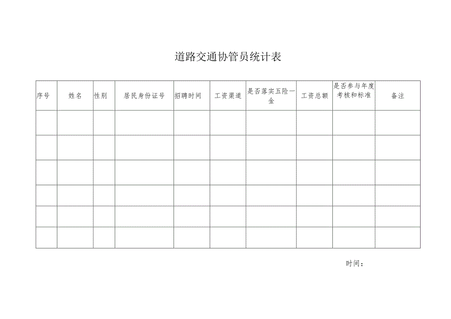 道路交通协管员统计表.docx_第1页