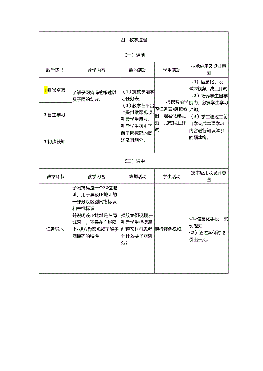 计算机网络技术基础教程 教案-教学设计 单元3.6 子网配置.docx_第3页