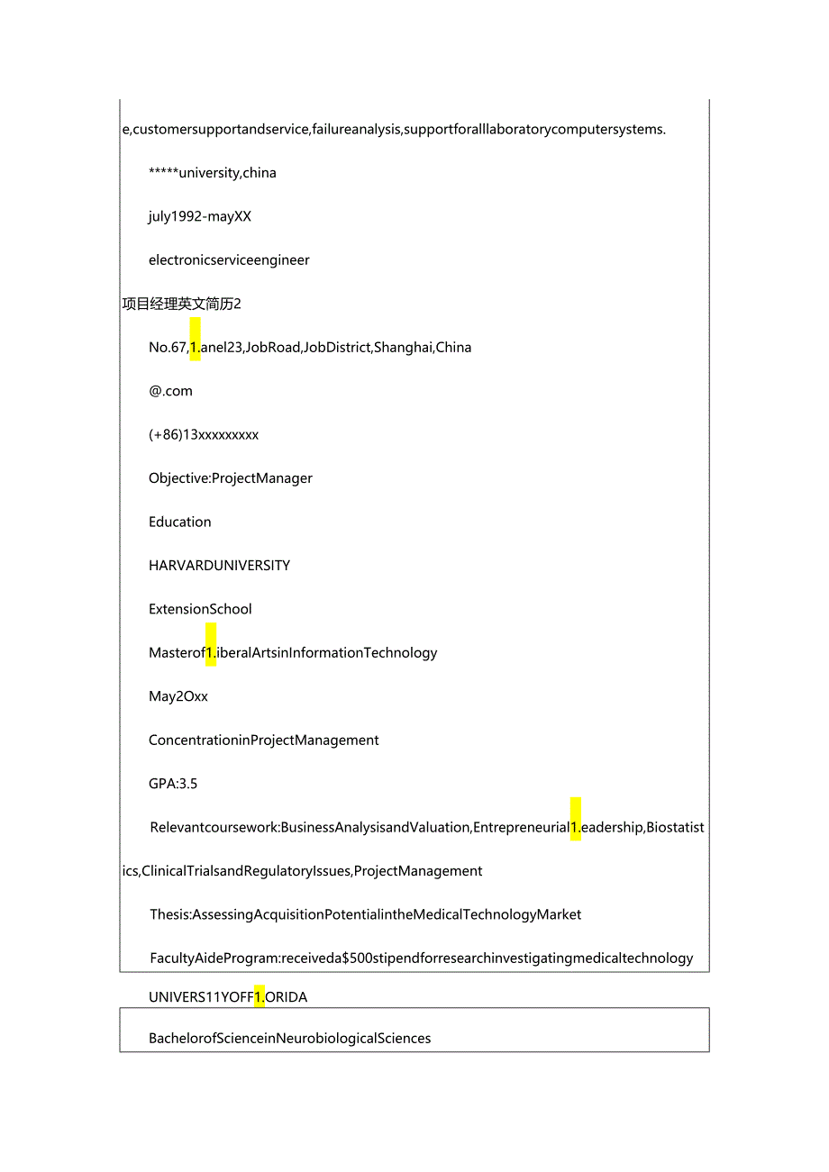 2024年项目经理英文简历.docx_第2页