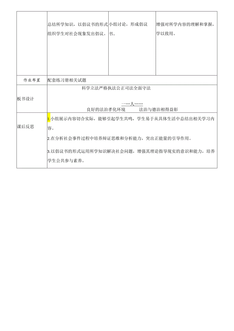 9年级上册道德与法治部编版教案《凝聚法治共识》 .docx_第2页