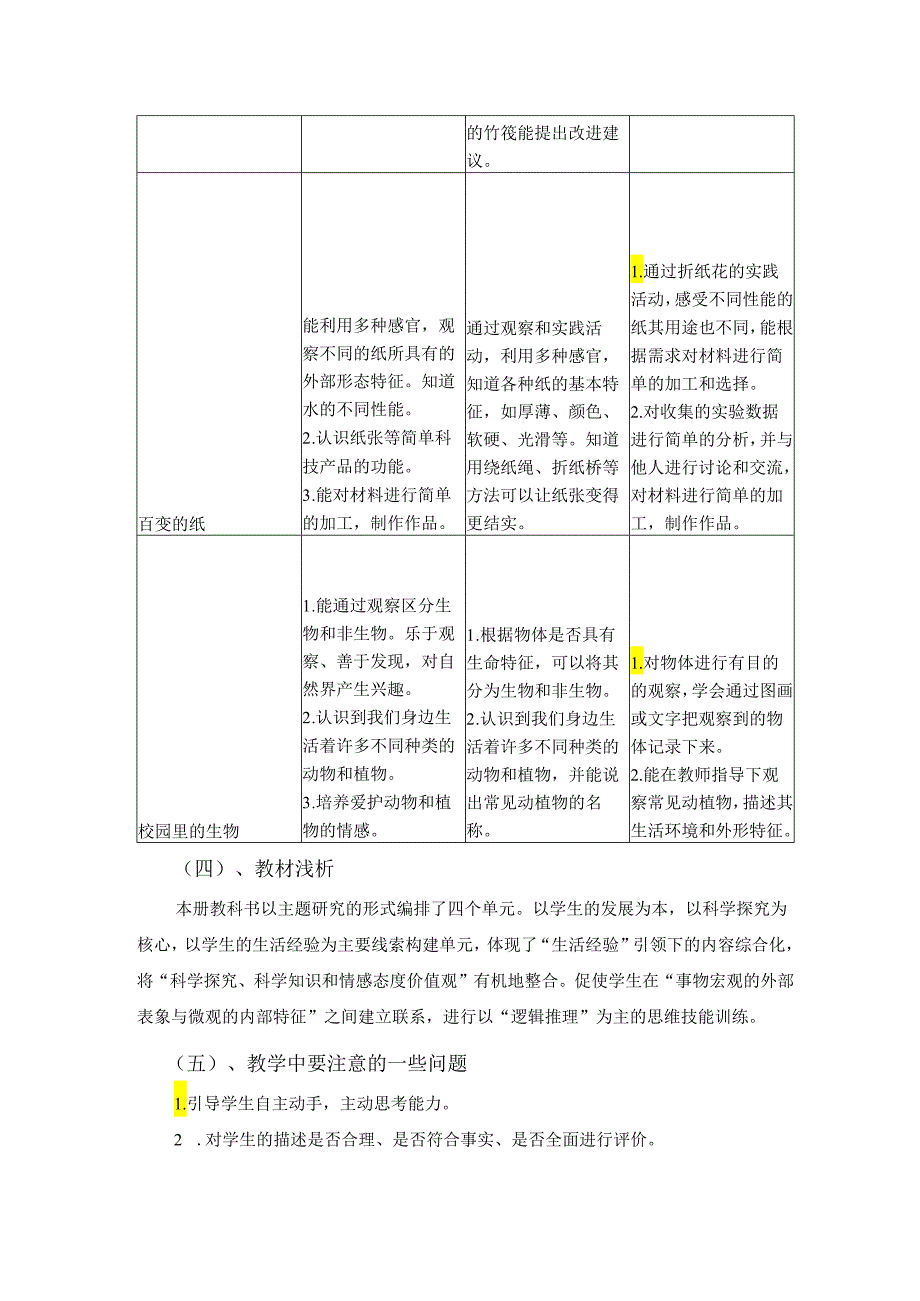 一年级科学下册教学工作计划.docx_第2页