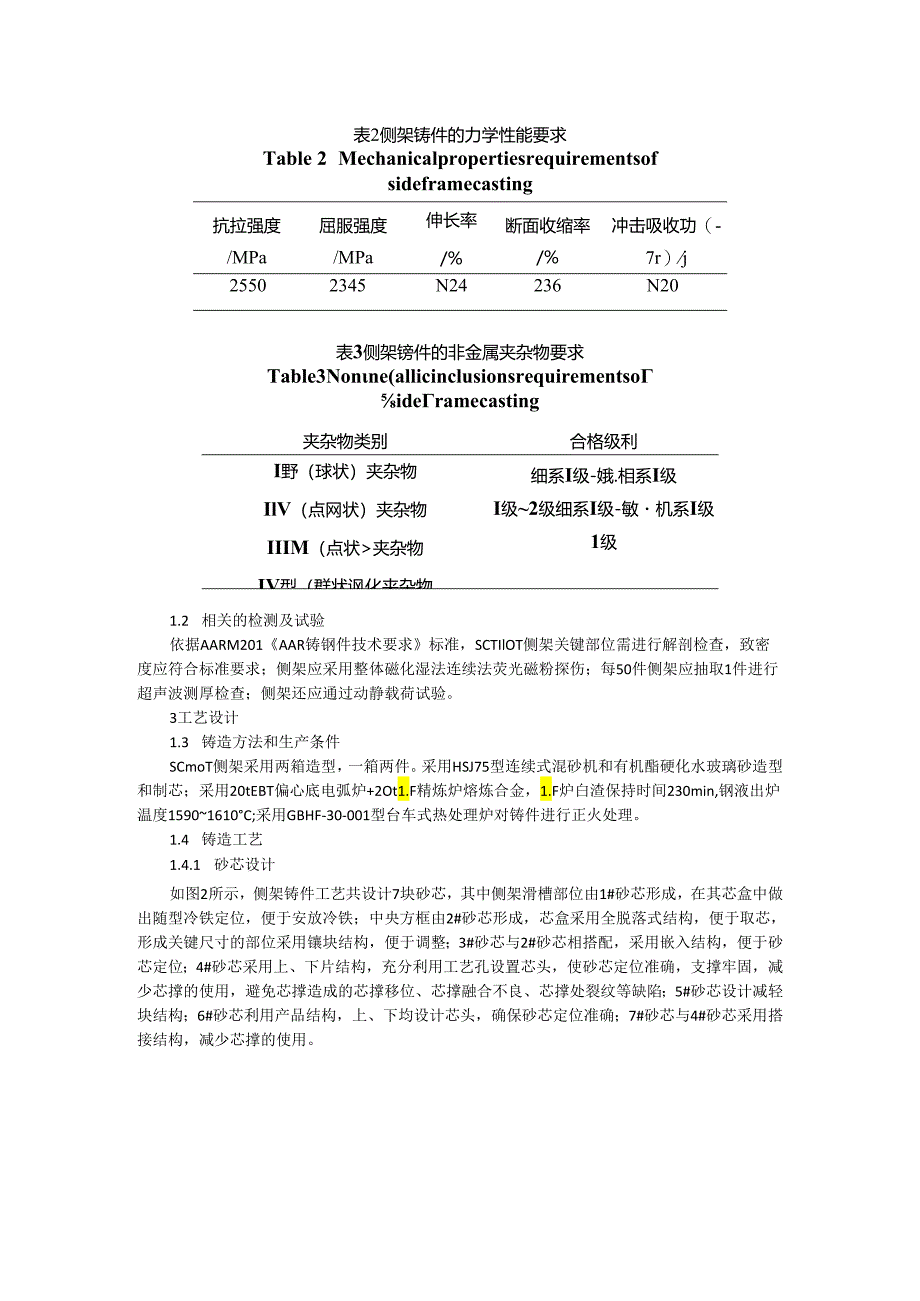 SCT110T侧架与SCT110T摇枕（F-1449P(G)）铸造工艺设计与试制.docx_第2页