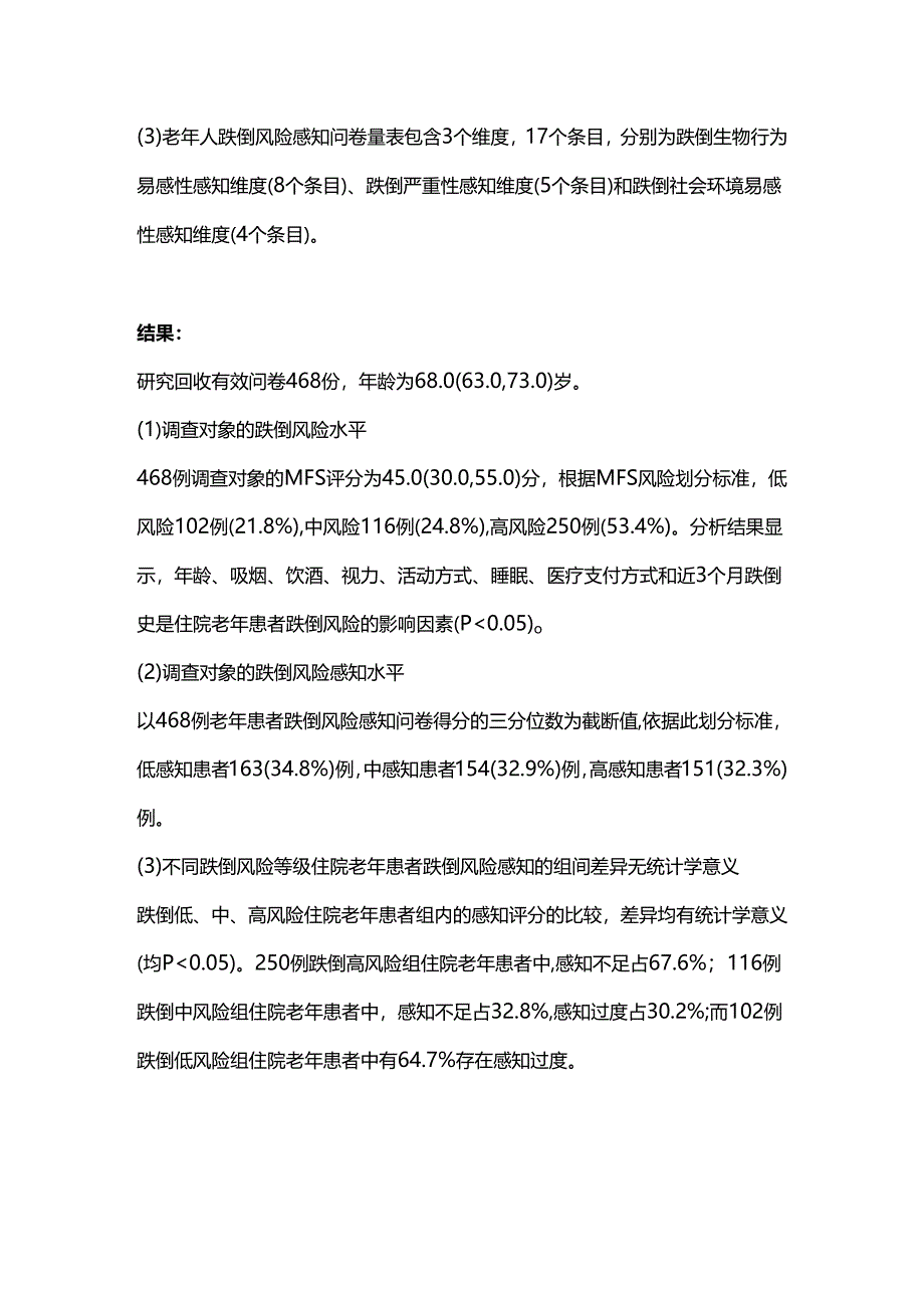 2024住院老年患者跌倒风险与风险感知的差异性研究(附图表).docx_第2页