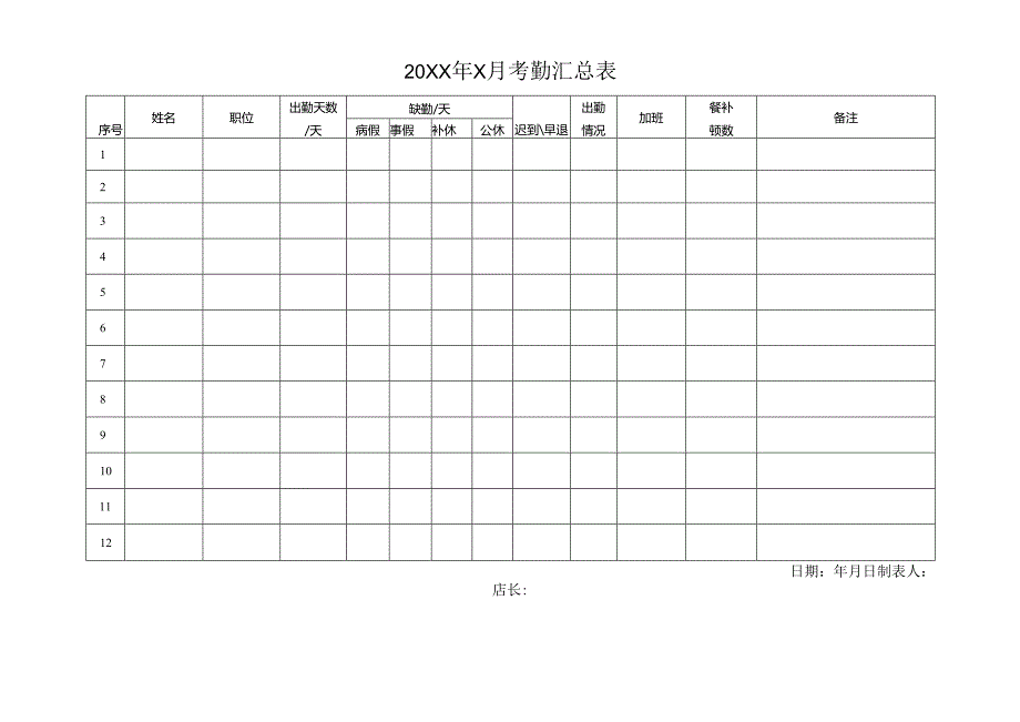 考勤汇总表格.docx_第1页