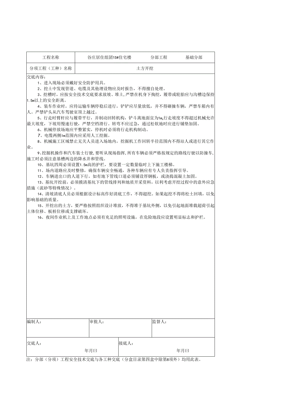 安全技术交底各工种样本.docx_第1页