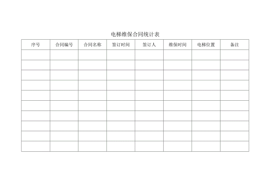 电梯维保合同统计表.docx_第1页