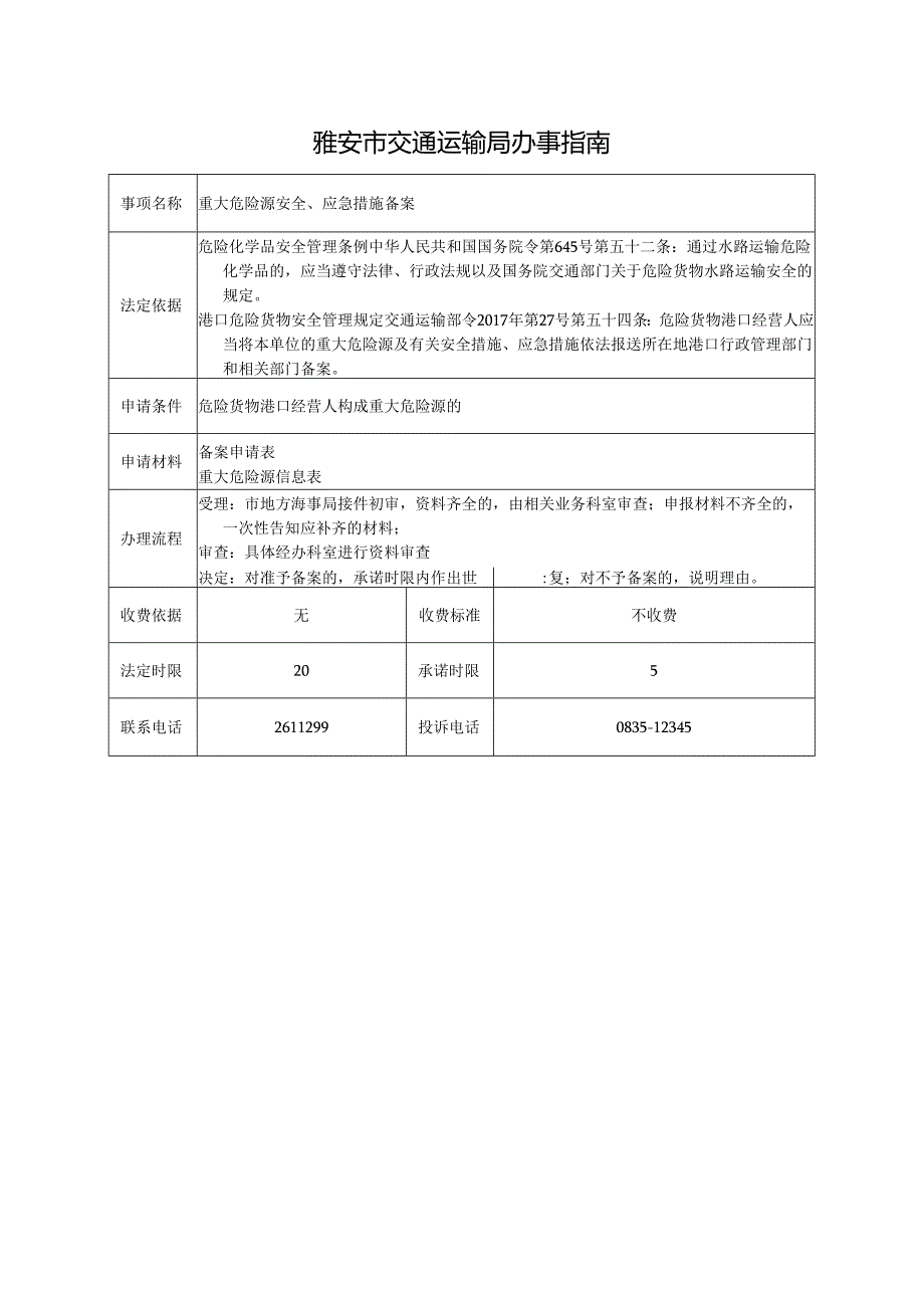 重大危险源安全、应急措施备案.docx_第1页