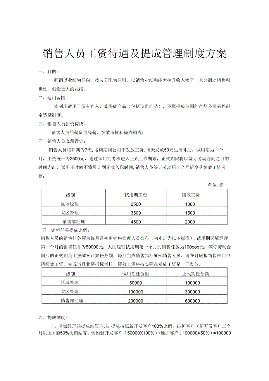 营销人员薪酬制度管理方案5篇精选.docx_第1页