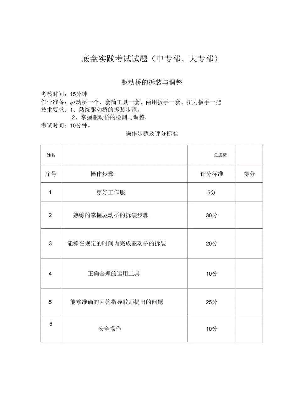 驱动桥的拆装与调整.docx_第1页