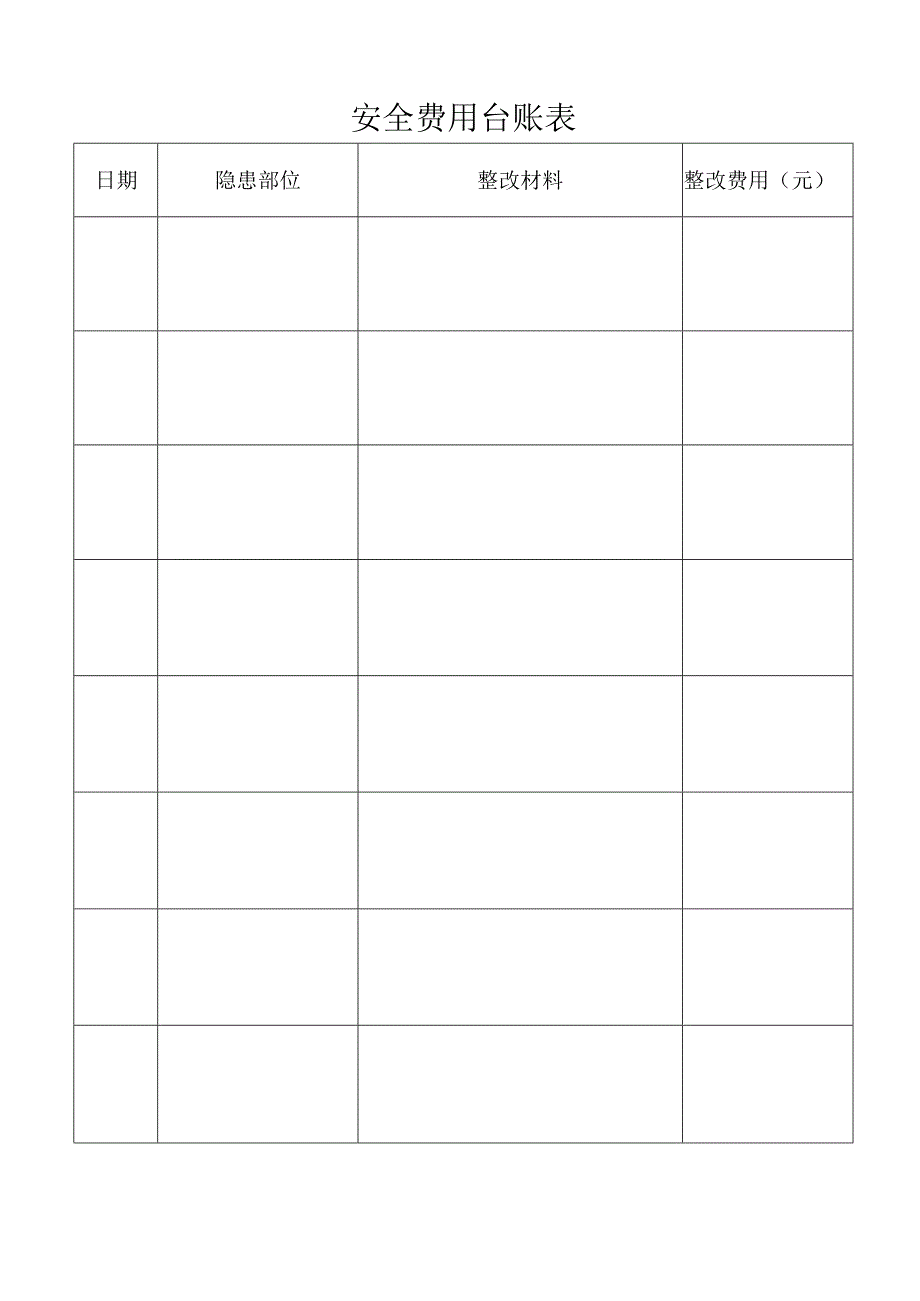 安全费用台账表.docx_第1页