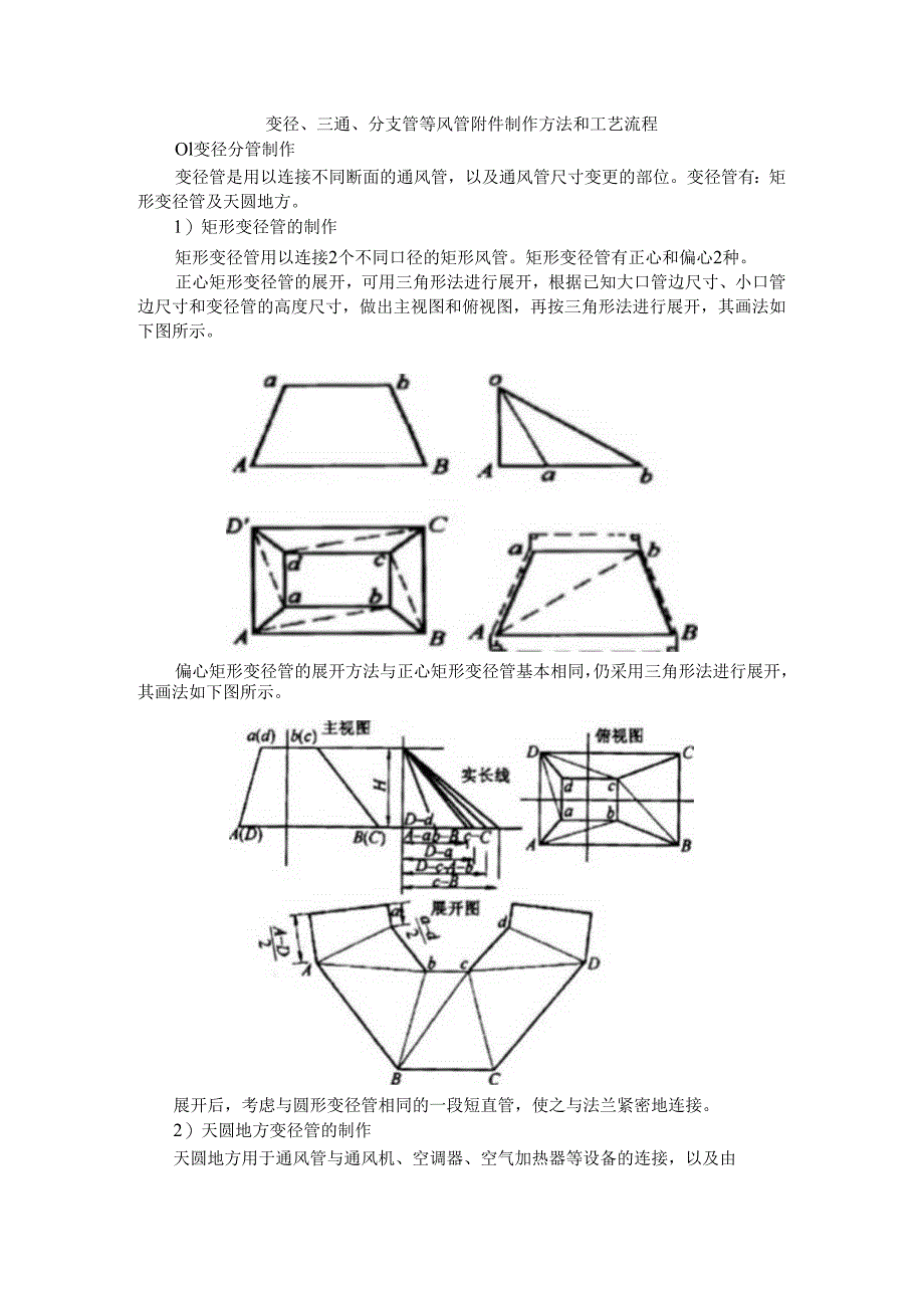 变径与三通和分支管等风管附件制作方法与工艺流程.docx_第1页