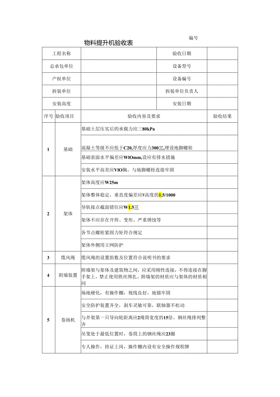 物料提升机验收表.docx_第1页