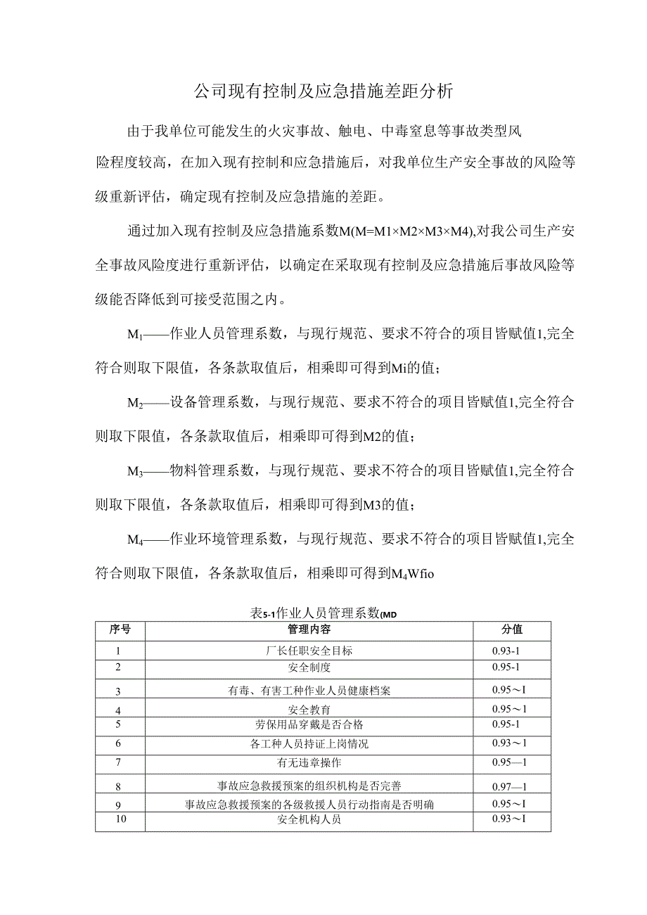 公司现有控制及应急措施差距分析.docx_第1页