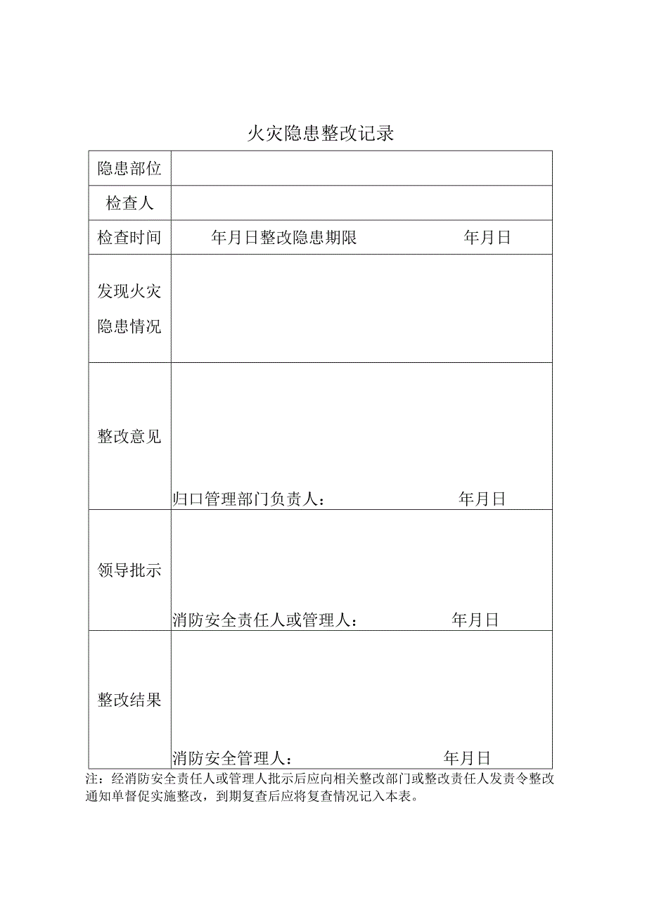 14火灾隐患整改记录共20页40面（根据实际情况）.docx_第1页